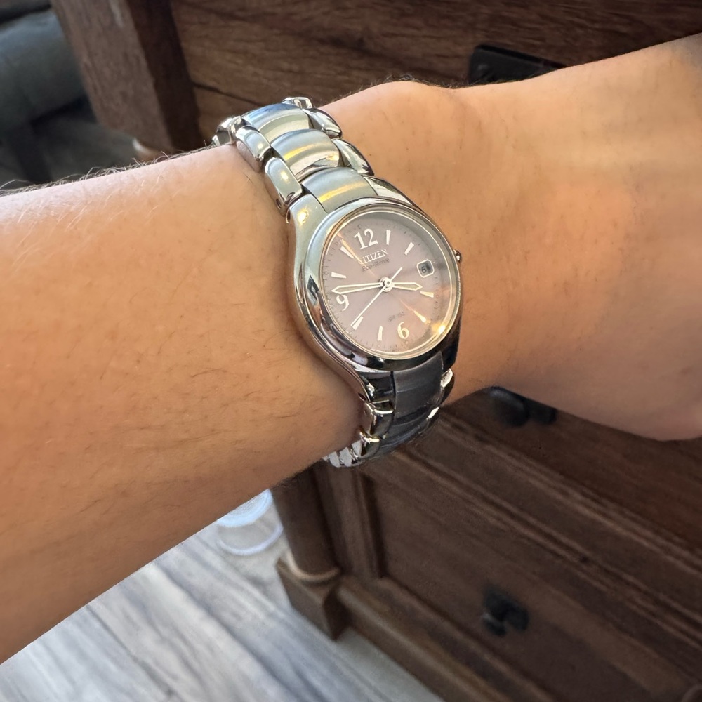 Citizen Eco Drive Silver and Pink Women's Watch - Picture 9 of 10